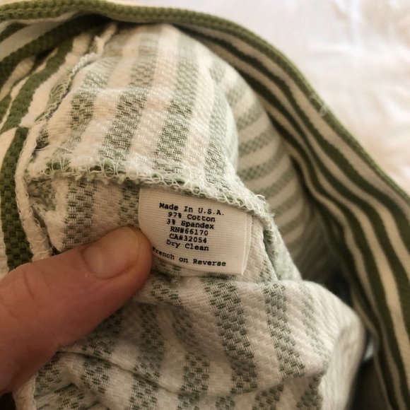 Green and white seersucker a-line skirt - Picture 4 of 5